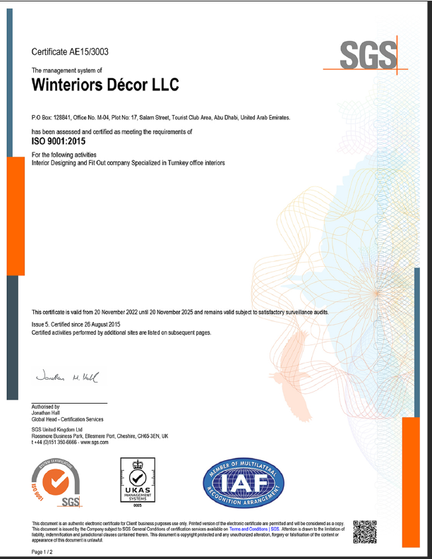 ISO 9001:2015 Certificate